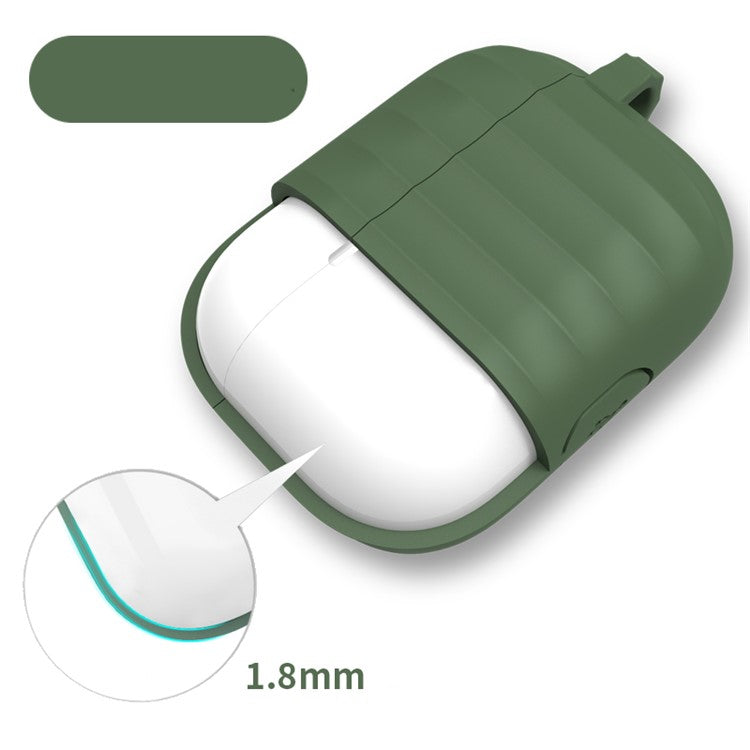 DIROSE A8 Shockproof Protective Silicone  Earphone Case Cover [Supporting Wireless Charging] for AirPods Pro - Army Green