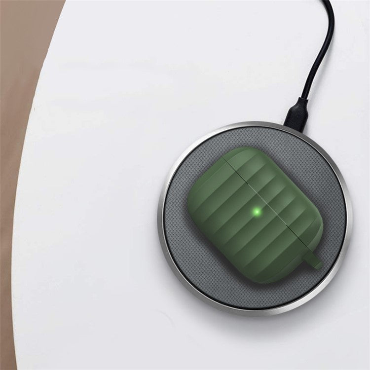 DIROSE A8 Shockproof Protective Silicone  Earphone Case Cover [Supporting Wireless Charging] for AirPods Pro - Army Green