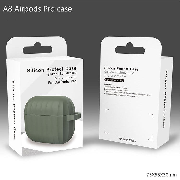 DIROSE A8 Shockproof Protective Silicone  Earphone Case Cover [Supporting Wireless Charging] for AirPods Pro - Army Green