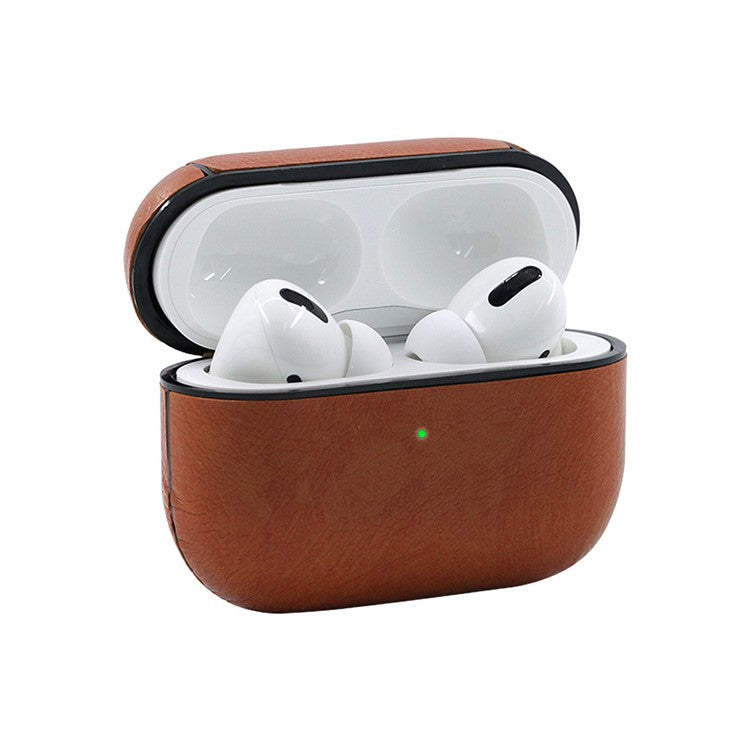 Crazy Horse Texture PU Leather Protective Case for Apple AirPods Pro - Brown