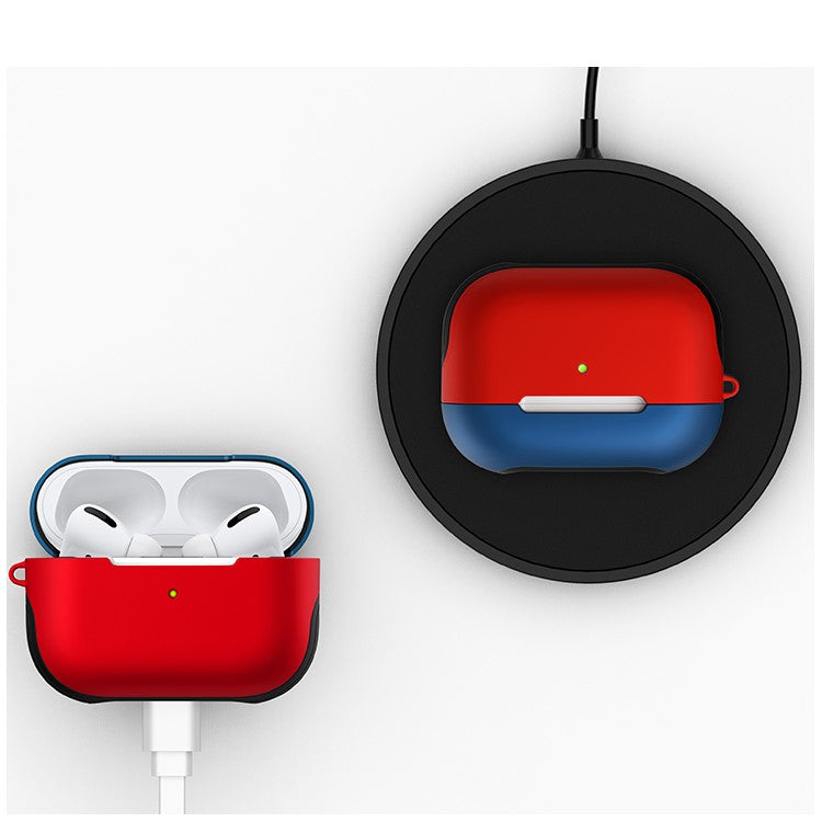 Matte Surface PC Case for AirPods Pro - Blue/Red