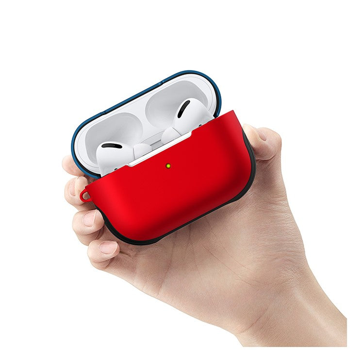 Matte Surface PC Case for AirPods Pro - Blue/Red