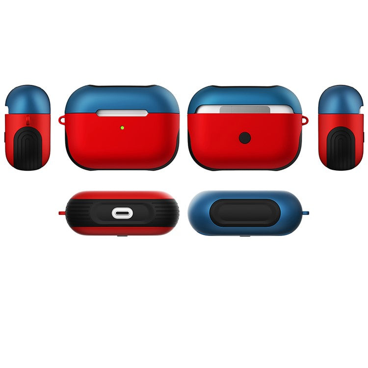 Matte Surface PC Case for AirPods Pro - Blue/Red