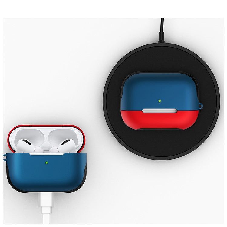 Matte Surface PC Case for AirPods Pro - Red/Blue