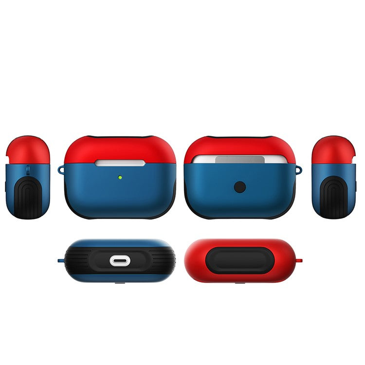 Matte Surface PC Case for AirPods Pro - Red/Blue