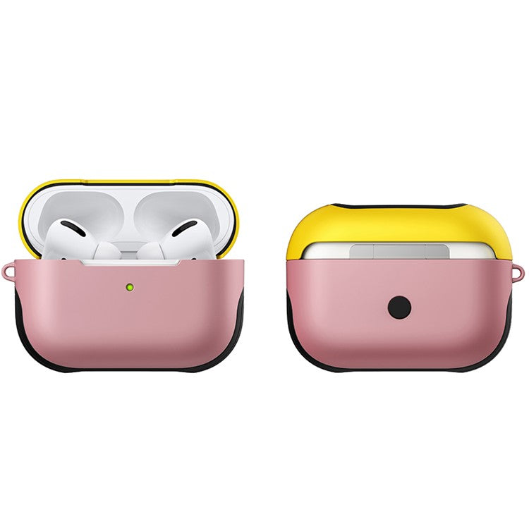 Matte Surface PC Case for AirPods Pro - Yellow/Rose Gold