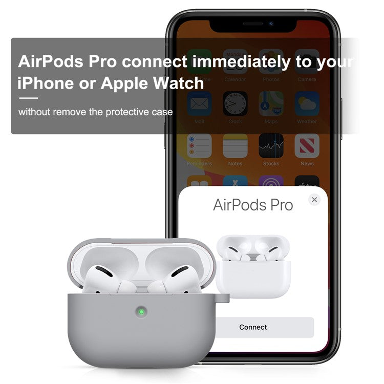 Drop Resistant Thicken Silicone Case for Apple AirPods Pro - Light Grey