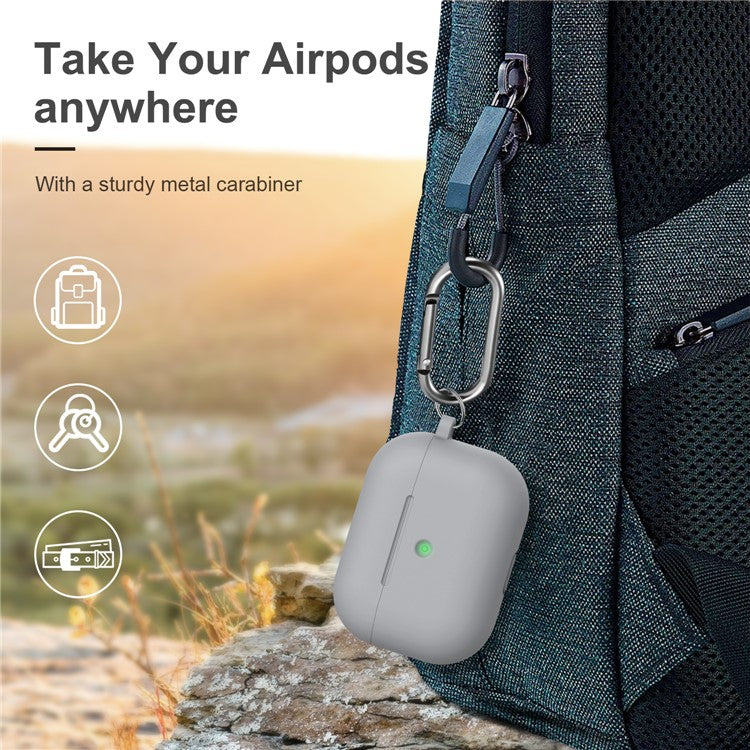 Drop Resistant Thicken Silicone Case for Apple AirPods Pro - Light Grey