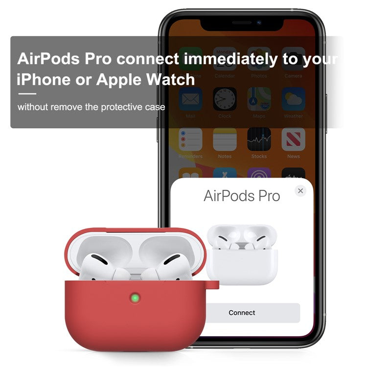 Drop Resistant Thicken Silicone Case for Apple AirPods Pro - Red