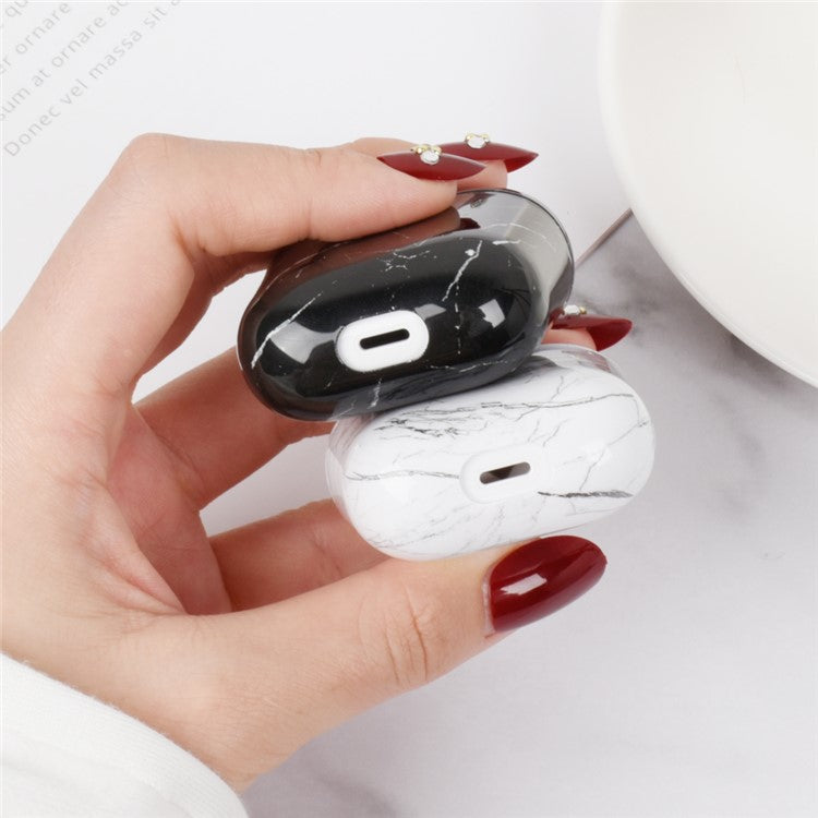 Water Transfer Printing Marble Pattern PC Case for Apple AirPods with Wireless Charging Case (2019)/AirPods with Charging Case (2019)/(2016) - Style A