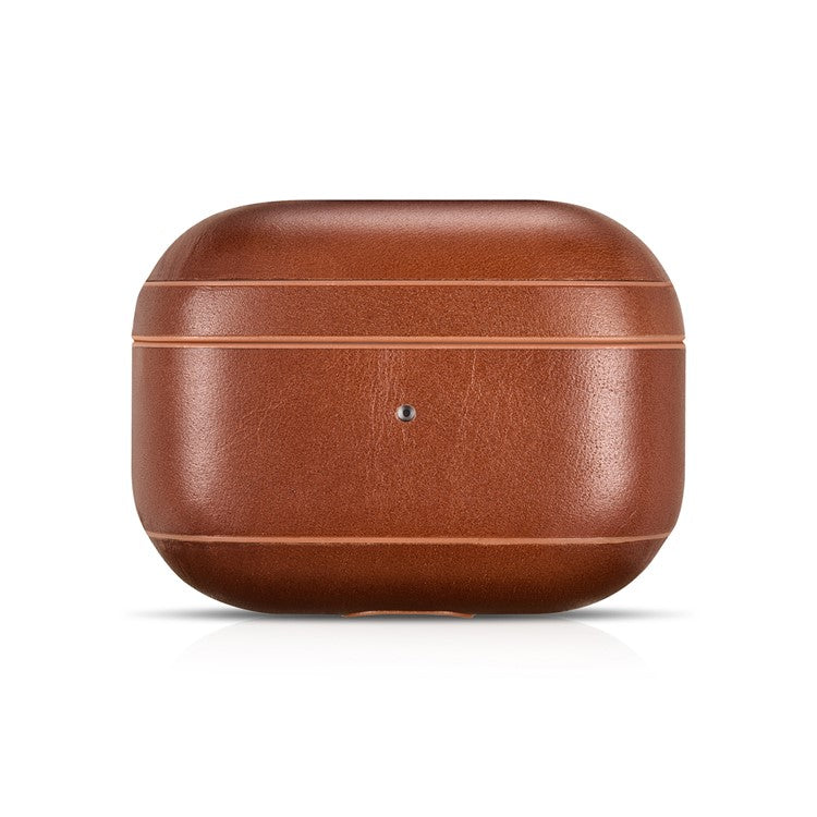 ICARER Genuine Leather Coated PC Case for Apple AirPods Pro - Dark Brown