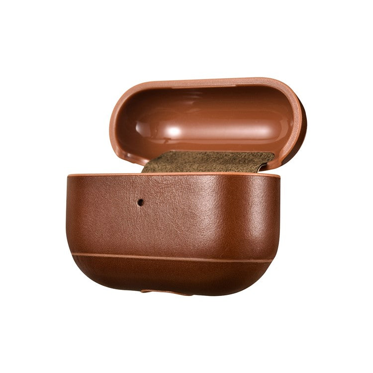 ICARER Genuine Leather Coated PC Case for Apple AirPods Pro - Dark Brown