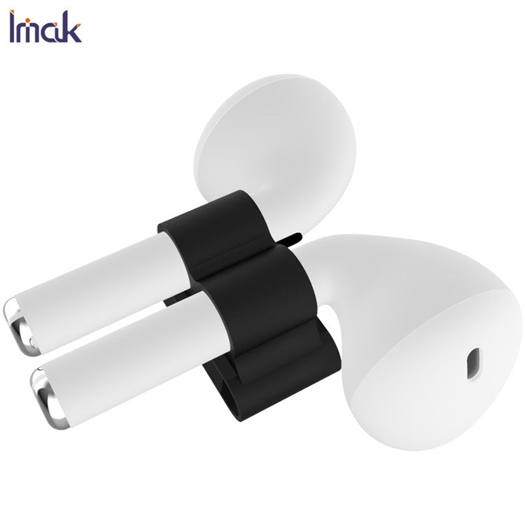 IMAK Anti-Lost Silicone Storage Holder for Apple AirPods Pro/AirPods with Charging Case (2016) (2019)/AirPods with Wireless Charging Case (2019) - Black