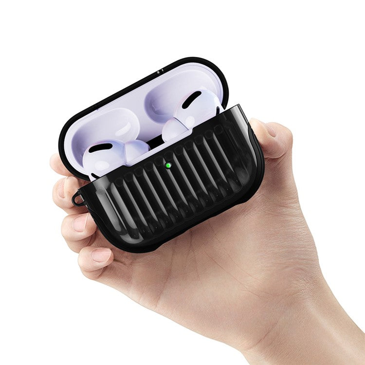 Suitcase Style Glossy Rubberized PC+TPU Combo Case for Apple AirPods Pro - Black