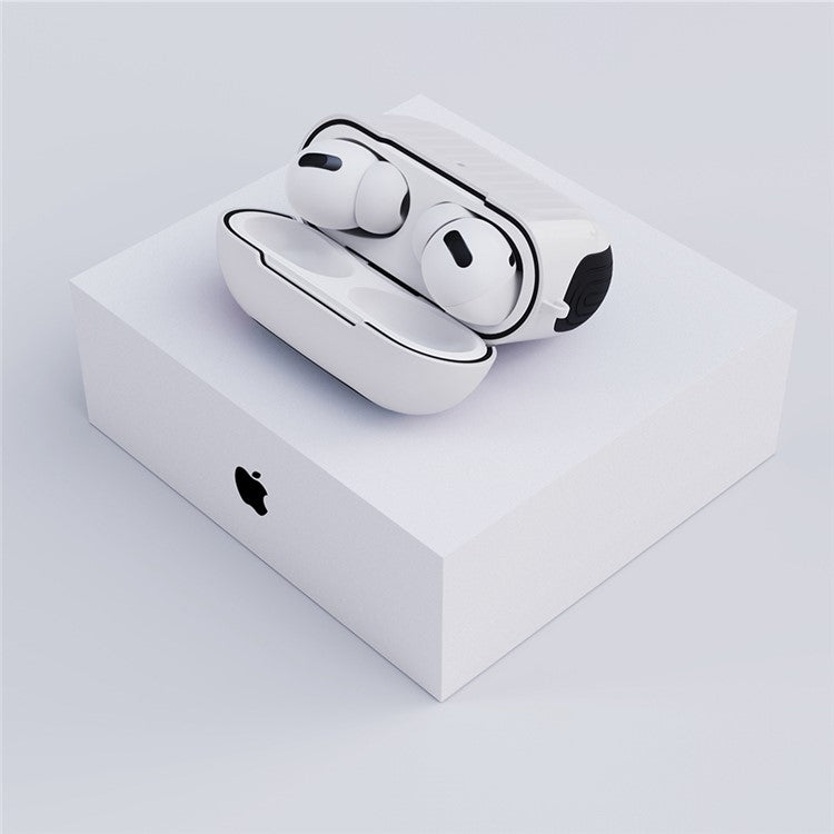 Suitcase Style Glossy Rubberized PC+TPU Combo Case for Apple AirPods Pro - White