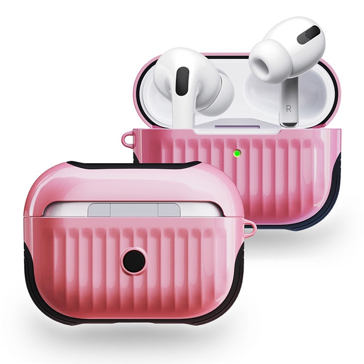 Suitcase Style Glossy Rubberized PC+TPU Combo Case for Apple AirPods Pro - Pink