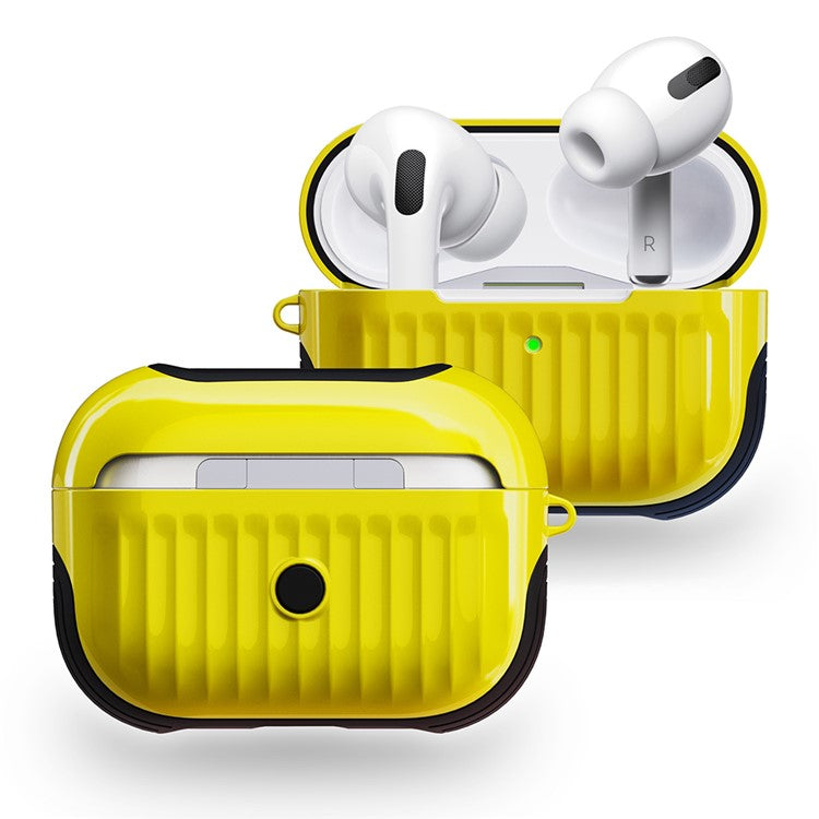 Suitcase Style Glossy Rubberized PC+TPU Combo Case for Apple AirPods Pro - Yellow