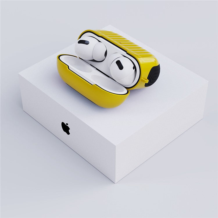 Suitcase Style Glossy Rubberized PC+TPU Combo Case for Apple AirPods Pro - Yellow