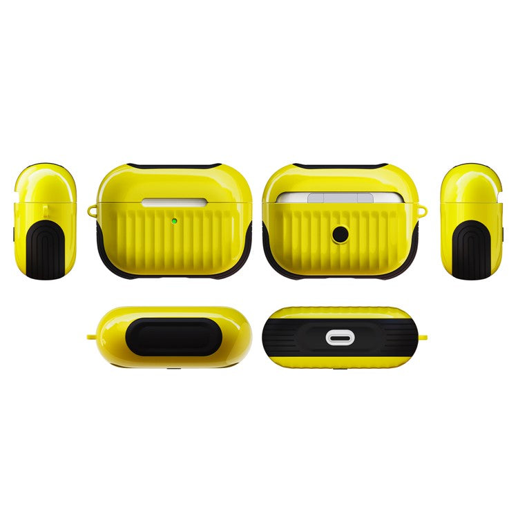 Suitcase Style Glossy Rubberized PC+TPU Combo Case for Apple AirPods Pro - Yellow