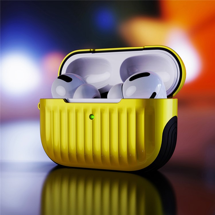 Suitcase Style Glossy Rubberized PC+TPU Combo Case for Apple AirPods Pro - Yellow