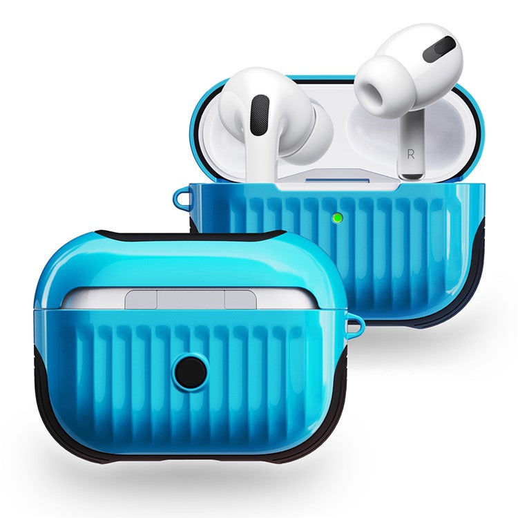 Suitcase Style Glossy Rubberized PC+TPU Combo Case for Apple AirPods Pro - Baby Blue