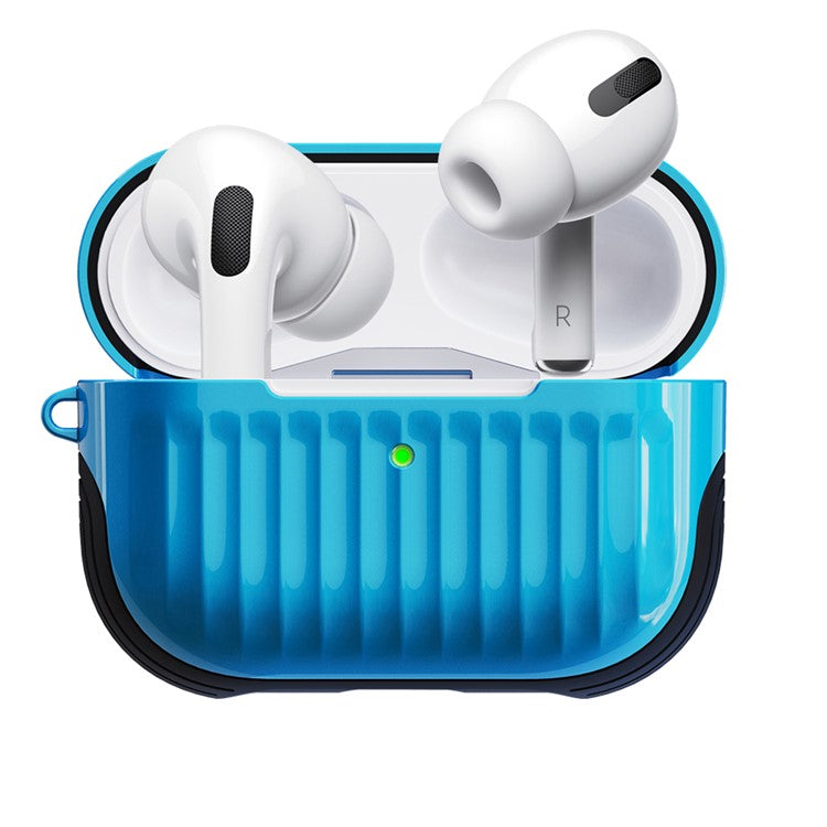 Suitcase Style Glossy Rubberized PC+TPU Combo Case for Apple AirPods Pro - Baby Blue