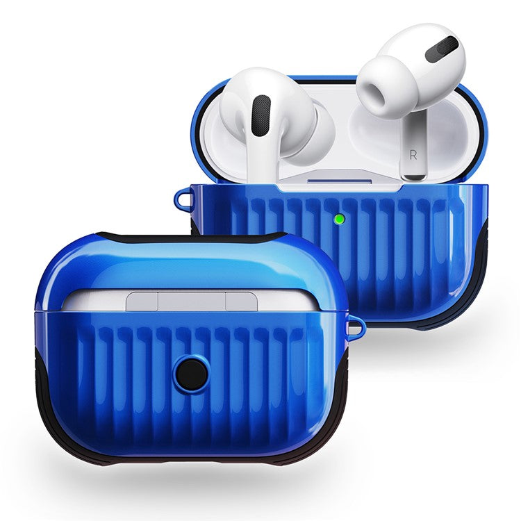 Suitcase Style Glossy Rubberized PC+TPU Combo Case for Apple AirPods Pro - Dark Blue