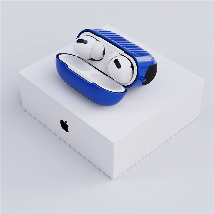 Suitcase Style Glossy Rubberized PC+TPU Combo Case for Apple AirPods Pro - Dark Blue