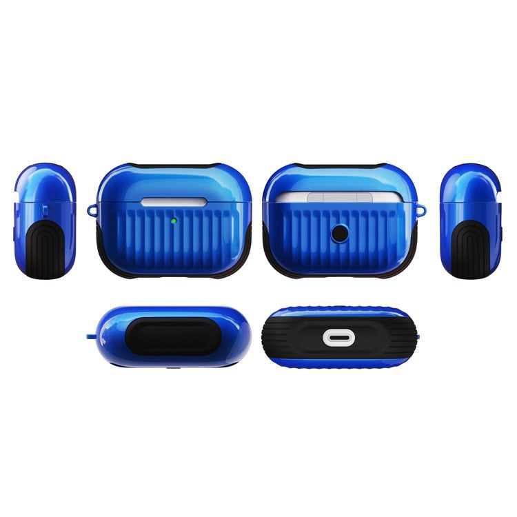 Suitcase Style Glossy Rubberized PC+TPU Combo Case for Apple AirPods Pro - Dark Blue