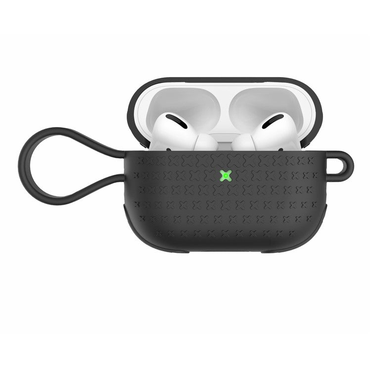 DIROSE Silicone Protective Case with Strap for Apple Airpods Pro - Black