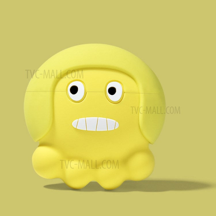 Octopus in Helmet Design Cute Earphone Charging Case Cover - Yellow