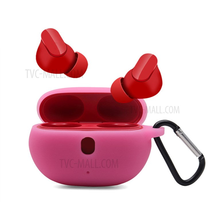 For Beats Studio Buds Silicone Case Anti-Lost Wireless Earphones Protector - Luminous Pink