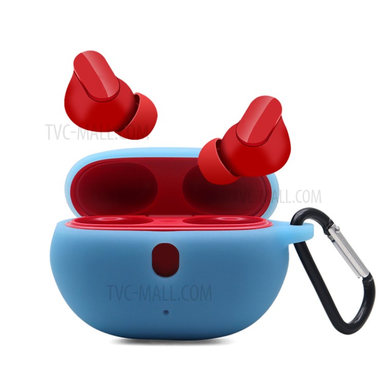 For Beats Studio Buds Silicone Case Anti-Lost Wireless Earphones Protector - Luminous Blue