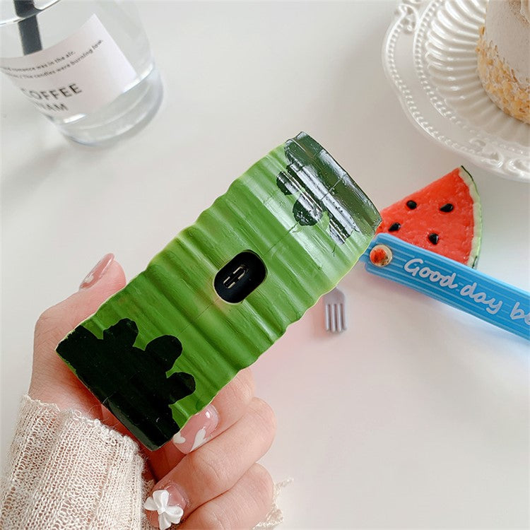 3D Cute Cartoon Wireless Bluetooth Earphone Silicone Case Charging Box with Keychain Pendant for Beats Studio Buds - Watermelon