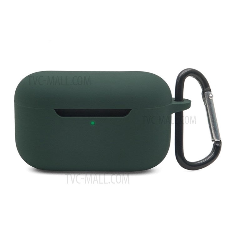 Silicone Case Shockproof Protective Cover with Hanging Buckle for Echo Buds 2 - Blackish Green