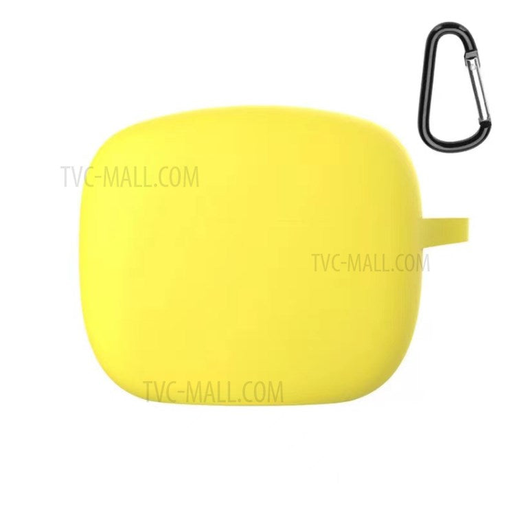 Soft Silicone Bluetooth Earphone Protective Case Cover with Anti-lost Buckle for JBL TUNE215TWS - Yellow