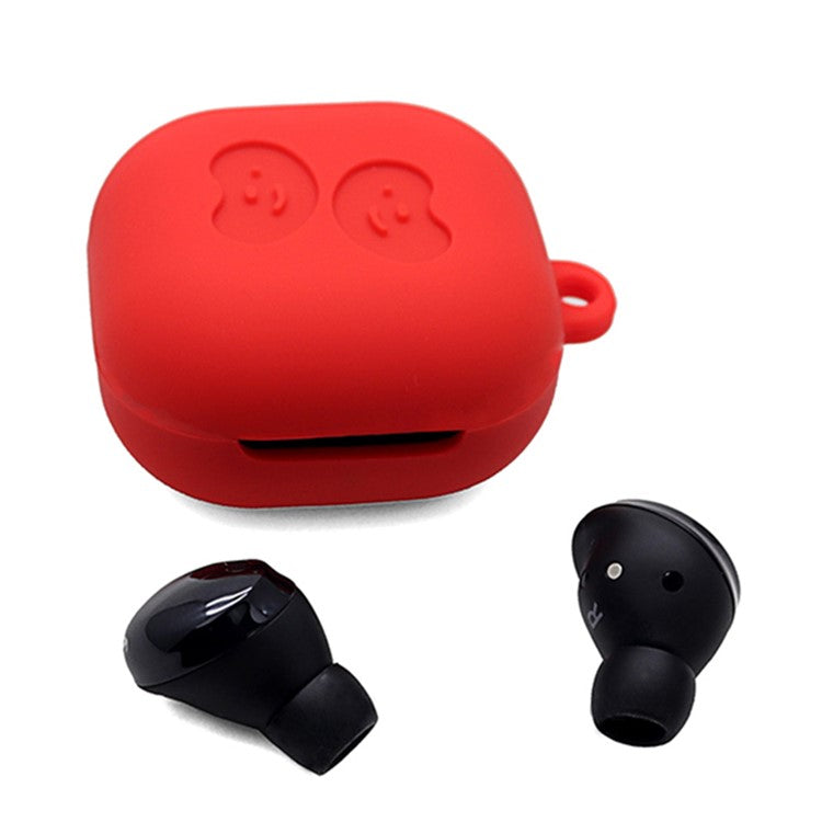 Washable Silicone Wireless Earphones Case Protective Skin Sleeve with Anti-Lost Buckle for Samsung Galaxy Buds Pro - Red