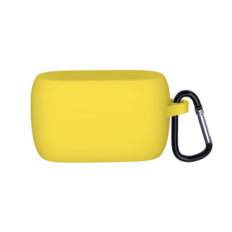 Soft Silicone Protective Case Bluetooth Earphone Cover with Anti-lost Buckle for Jabra Elite 3 - Yellow