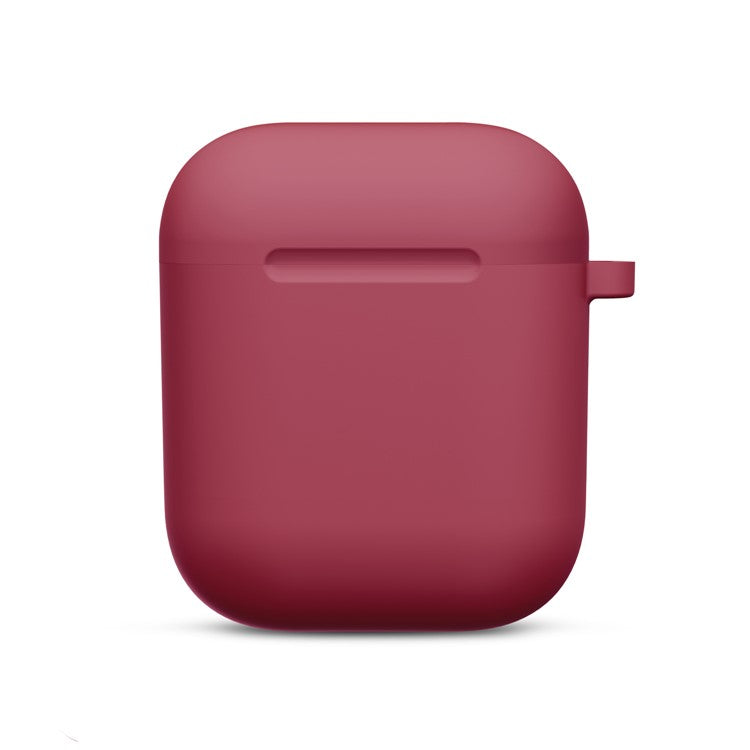 Thickened Silicone Case for Apple AirPods with Wireless Charging Case (2019) / AirPods with Charging Case (2019) (2016) - Wine Red