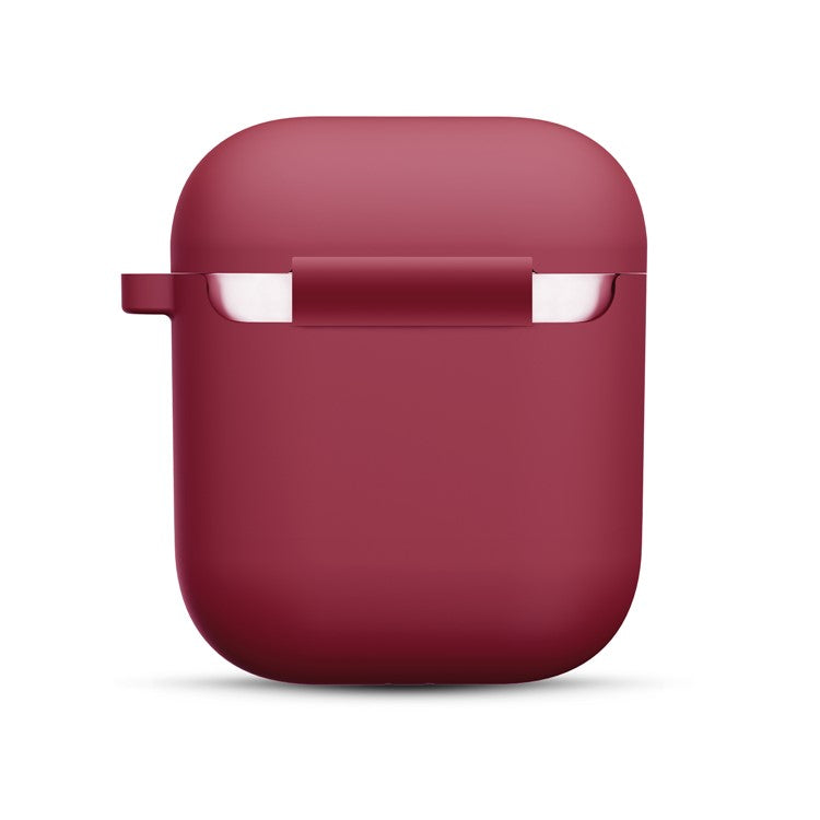 Thickened Silicone Case for Apple AirPods with Wireless Charging Case (2019) / AirPods with Charging Case (2019) (2016) - Wine Red