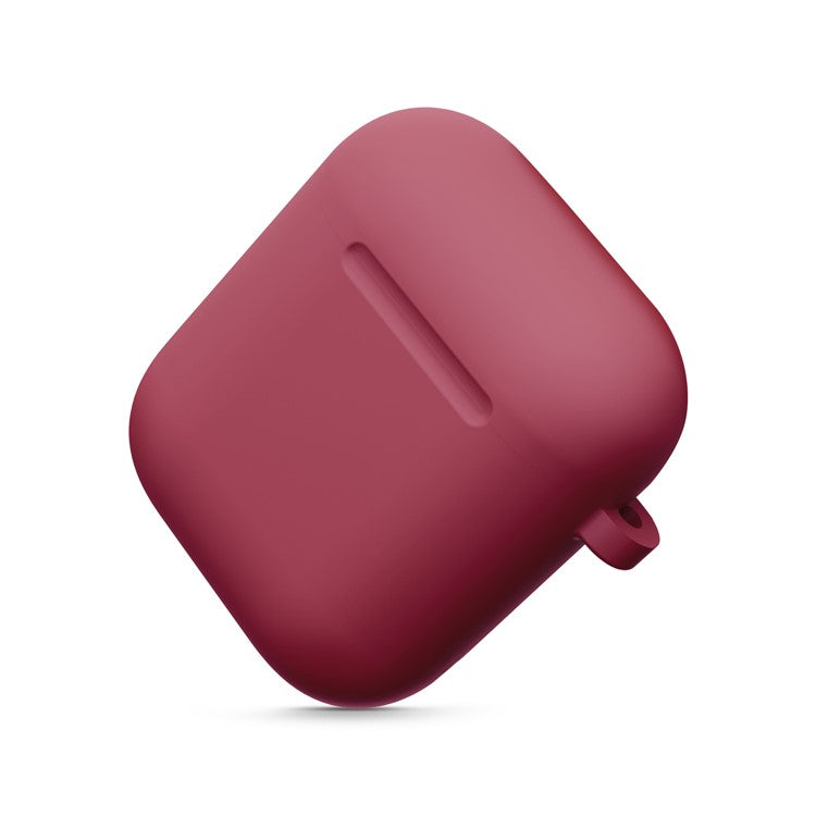 Thickened Silicone Case for Apple AirPods with Wireless Charging Case (2019) / AirPods with Charging Case (2019) (2016) - Wine Red