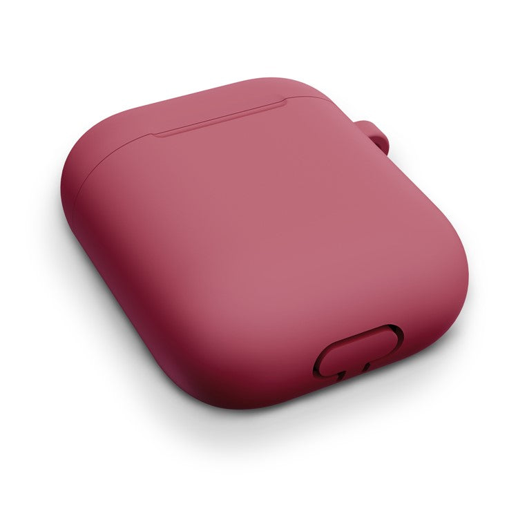 Thickened Silicone Case for Apple AirPods with Wireless Charging Case (2019) / AirPods with Charging Case (2019) (2016) - Wine Red