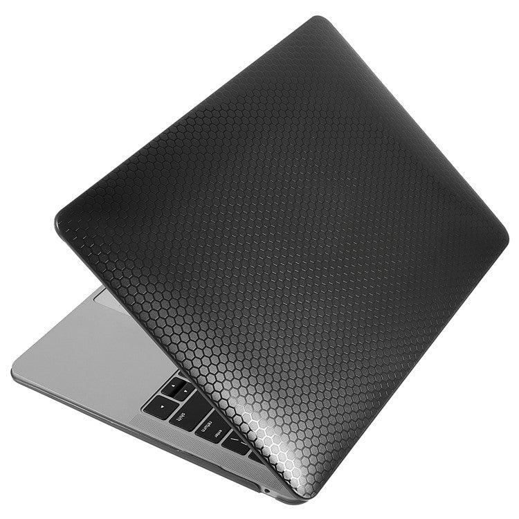 Ultra-thin Honeycomb Texture Laptop Case Hard PC Notebook Shell Cover for MacBook Pro 13-inch A1708/A1706/A1989/A2159/A2251/A2289/A2338 - Black