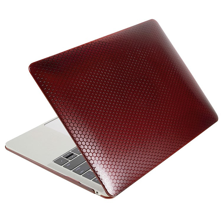 Ultra-thin Honeycomb Texture Laptop Case Hard PC Notebook Shell Cover for MacBook Pro 13-inch A1708/A1706/A1989/A2159/A2251/A2289/A2338 - Red