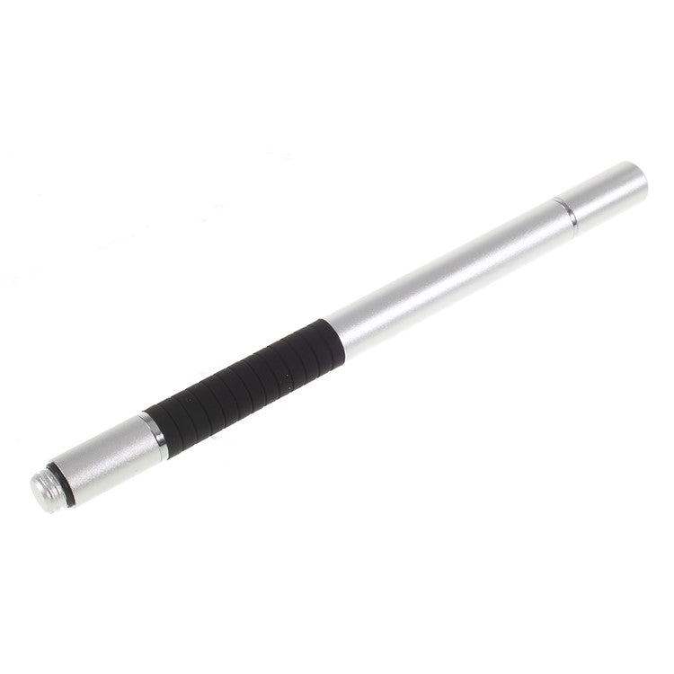 2 in 1 Stylus Touch Screen and Ball-point Pen for Touch Screen Devices - Silver Color