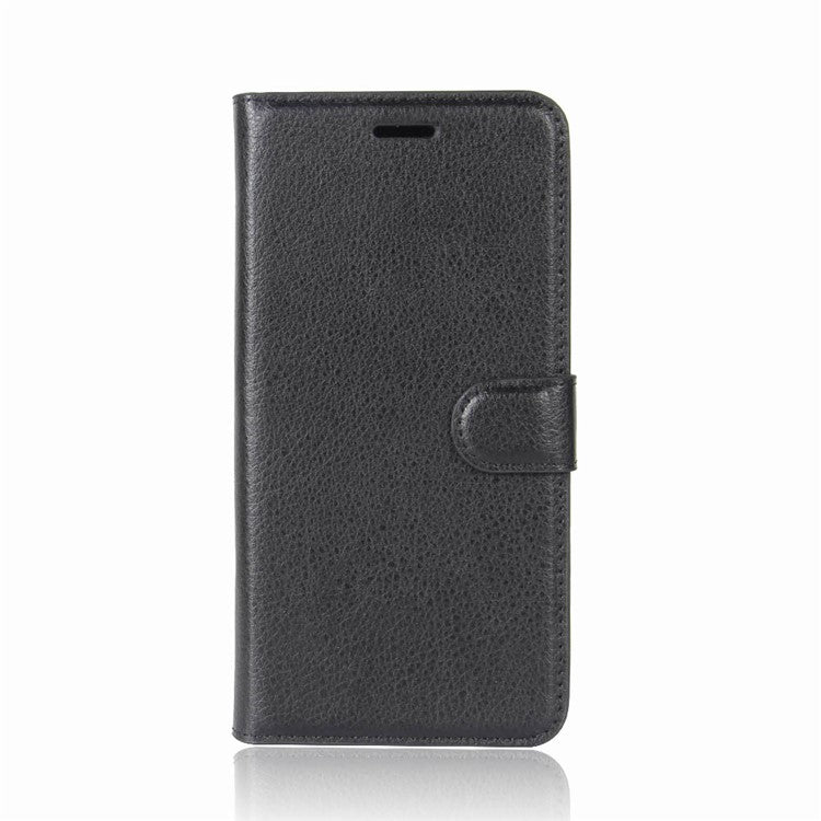 Litchi Skin Magnetic Leather Stand Cover for Samsung Galaxy S9+ G965 Wallet Design Phone Case - Black