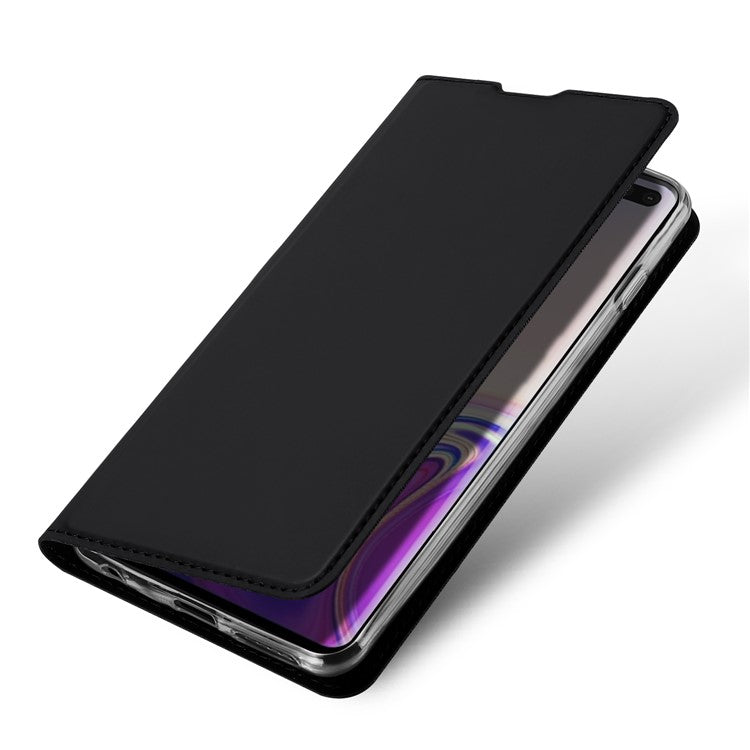 DUX DUCIS Skin Pro Series for Samsung Galaxy S10 Plus PU Leather Card Holder Phone Casing with Stand - Black