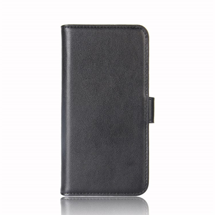 Split Leather Wallet Protection Flip Stand Case Cover for Samsung Galaxy S10e Mobile Phone Accessory - Black