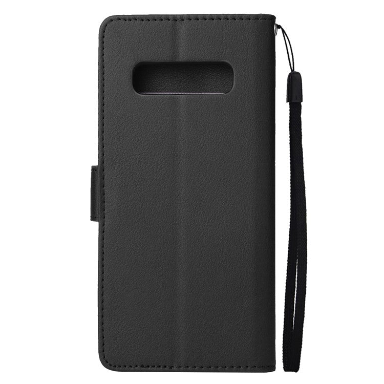 Wallet Leather Stand Case for Samsung Galaxy S10 Plus - Black