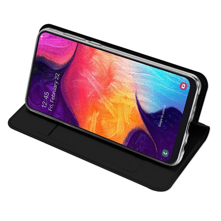 DUX DUCIS Skin Pro Series Anti-Scratch Skin Touch Leather Flip Case with Card Slot for Samsung Galaxy A50 / A50s / A30s - Black